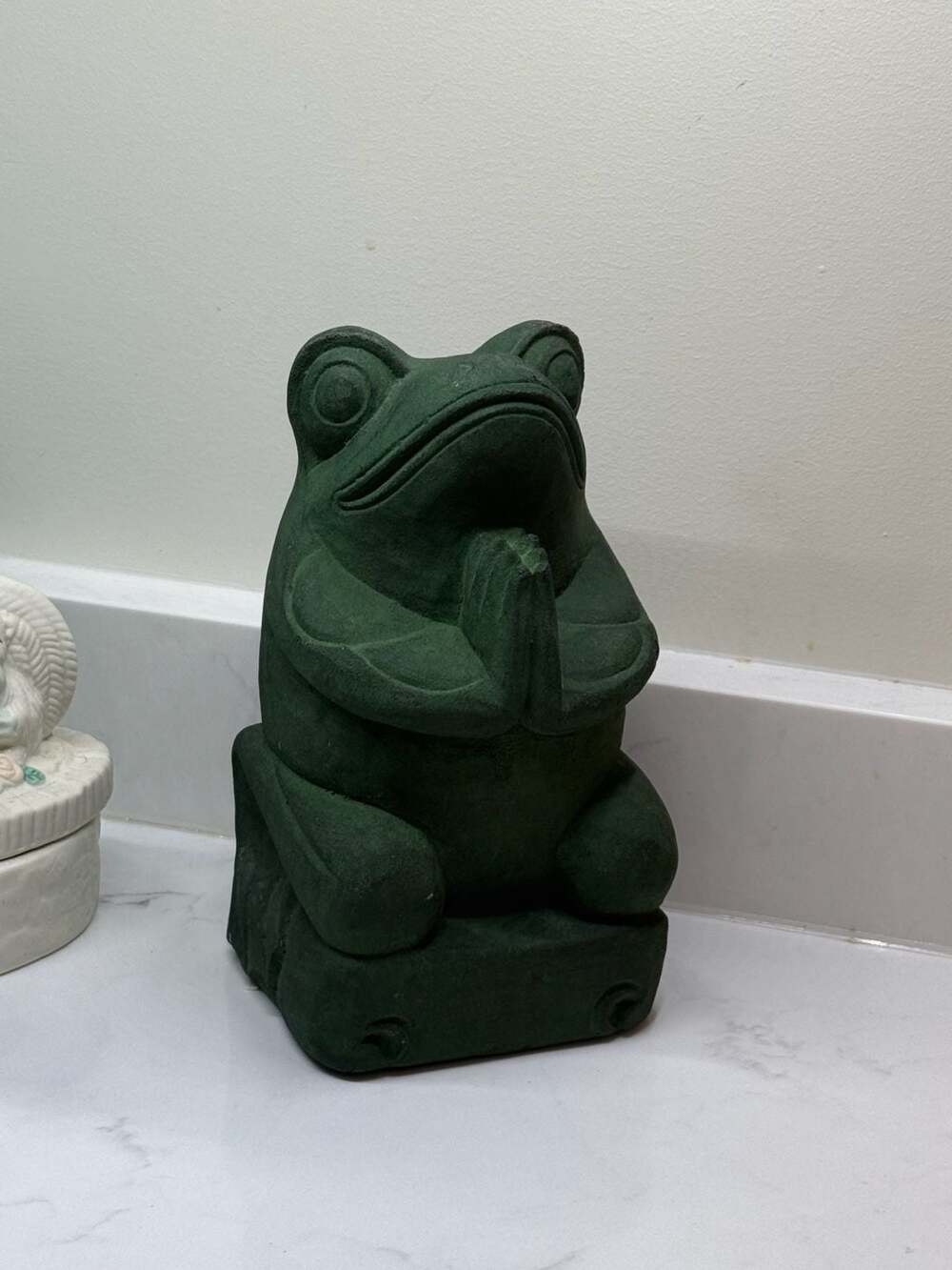 Noble House Neptune Whimsical Frog Concrete and Polyresin Garden Statue